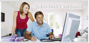 Marketingov� obr�zek - dva lid� a n�pis Jednoduch� evidence