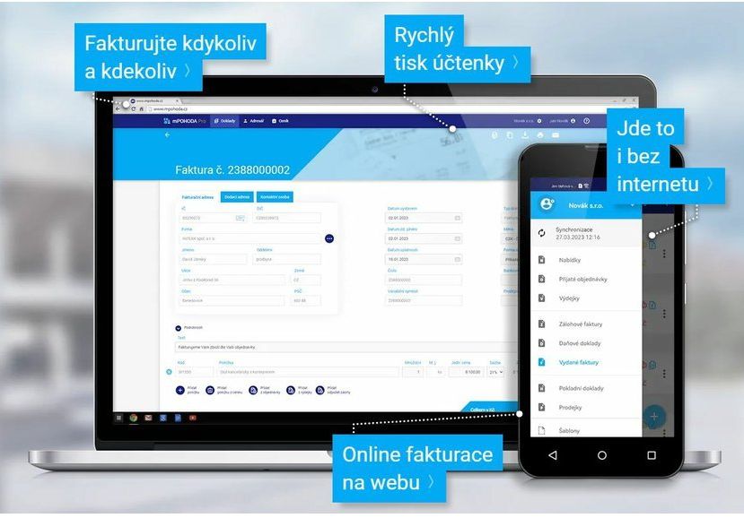 mPohoda vydan faktura web a mobil