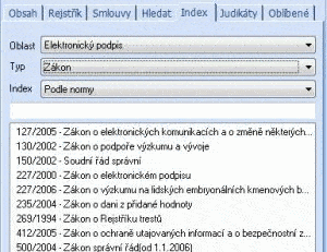 Náhled rejstříku elektronického podpisu