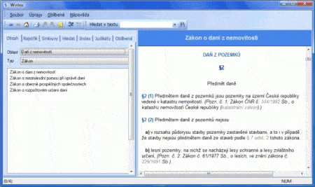 Náhled obrazovky programu s daní z nemovitosti